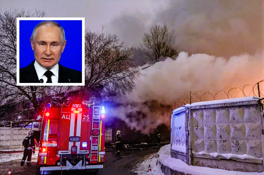 Feuer in Moskau! Putins Verteidigungsministerium brennt! War es ein Raketeneinschlag?